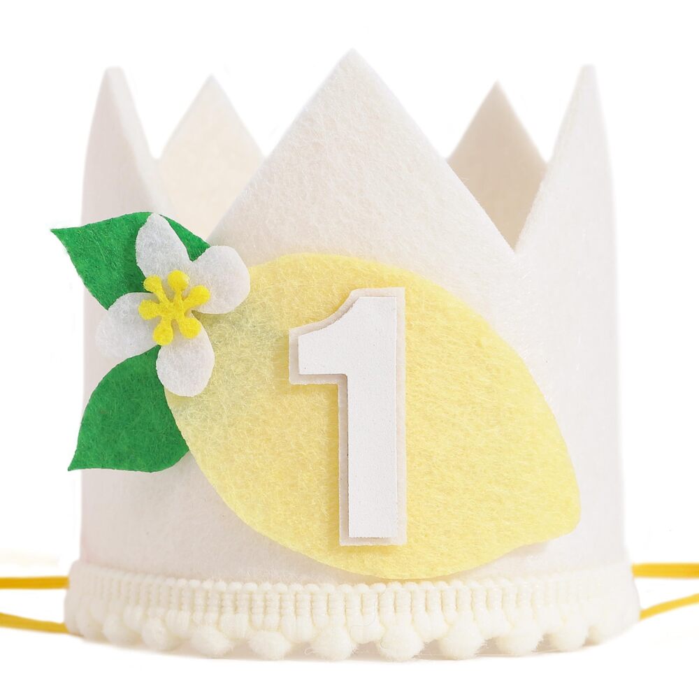 4679 Lemon 1st Birthday Crown - Lemon Party Hat for Girls & Boys, One